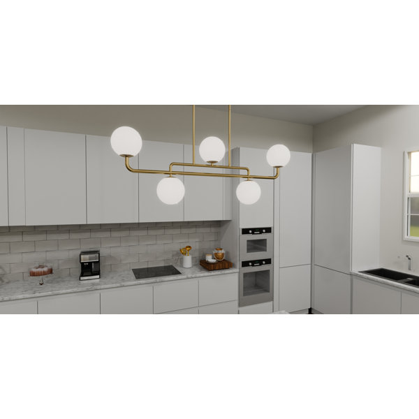 Mercer41 Idaya 5Light Brushed Gold Island Light Wayfair